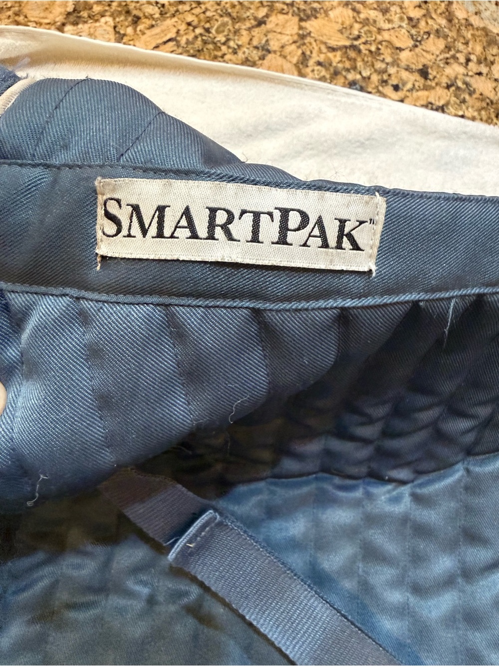 SmartPak Quilted slate dusky blue English quilted square Saddle Pad